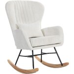 Fauteuil � bascule - homcom - coussin, assise rembourr�, dossier haut - tissu en velours - 67 x 88 x ...