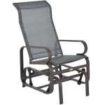 Fauteuil � bascule de jardin moderne, fauteuil � bascule d'ext�rieur en acier, gris