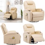 Fauteuil à bascule de massage crème similicuir - fauteuil massant - fauteuil relaxant - chaise massage ... Fauteuil à bascule de massage crème similicuir - fauteuil massant - fauteuil relaxant - chaise massage ...