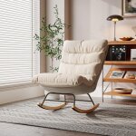 Fauteuil � bascule ? moderne ? fauteuil relaxant en  cocoon  confort optimal ? tissu lin / tech ? beige ...