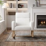 Sunfecili - fauteuil  bascule, fauteuil relax, rocking chair, deux poches latrales, style scandinave, ...