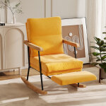 Fauteuil � bascule, rocking chair avec repose - pieds extensibles, 88 x 60 x 98 cm scandinave, fauteuil ...