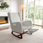 Sureh - fauteuil � bascule, rocking chair avec repose - pieds r�tractable, fauteuil allaitement, chaise ...