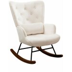 Fauteuil  bascule rocking chair avec support lombaire chaise berante allaitement bb tissu en velours ...