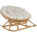 Beliani - fauteuil à bascule rond en rotin ton naturel et beige clair empilable orvieto Beliani - fauteuil à bascule rond en rotin ton naturel et beige clair empilable orvieto