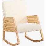 Sklum - fauteuil  bascule en rotin et peau de mouton tivisa