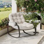 Blanketswarm - fauteuil  bascule scandinave, rocking chair avec repose - pieds pliable, chaise  bascule, ...