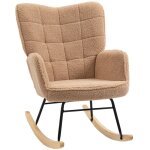 Fauteuils � bascule en simili cuir marron, chaise d'appoint relax pour chambre � coucher, capacit� de ...
