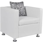 Fauteuil blanc similicuir Fauteuil blanc similicuir