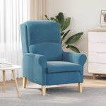 Fauteuil bleu 76 x 94 x 102 cm velours vidaxl