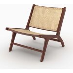 Fauteuil en bois de teck finition noyer et cannage en rotin - kilka