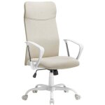 Fauteuil de bureau chaise ergonomique si�ge rembourr� pivotant en tissu hauteur r�glable m�canisme basculent ...