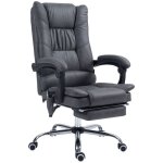 Fauteuil de bureau chauffant, inclinable 135, ergonomique, gris fonc