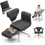 Fauteuil de bureau criss cross � roulettes et accoudoirs, chaise r�glable multifonction avec plateau ...