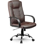 Fauteuil de bureau en cuir marron sofotel eg - 221