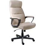 Fauteuil de bureau en cuir pu avec dossier r�glable et pivotant beige guru