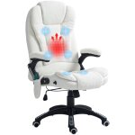 Fauteuil de bureau direction massant chauffant lachlan blanc