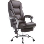 Fauteuil de bureau avec fonction massage repose - pieds en cuir synth�tique marron fonc� et m�tal 100006931 ...