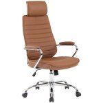 Dcoshop26 - fauteuil de bureau hauteur rglable pivotant mcanisme de bascule cuir vritable marron ...