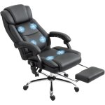 Fauteuil de bureau - homcom - massant et chauffant - hauteur r�glable dossier inclinable - polyur�thane ...