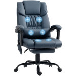 Fauteuil de bureau massant - vinsetto - repose - pied, hauteur r�glable, dossier inclinable, t�l�commande ...