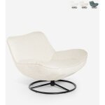 Fauteuil de bureau moderne pivotant en tissu boucl� konn - beige