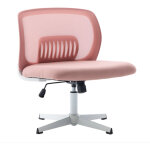 Fauteuil bureau sans accoudoirs, large et pivotant 360�, design ergonomique, rose