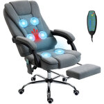 Fauteuil de bureau - vinsetto - hauteur r�glable dossier inclinable - massant et chauffant - tissu aspect ...