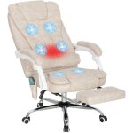 Fauteuil de bureau - vinsetto - massant et chauffant - hauteur r�glable et dossier inclinable - microfibre ...