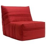 Les tendances - fauteuil bz 1 place 90x190 tissu matelas 9cm optale - rouge