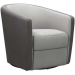 Fauteuil cabriolet pivotant 360� tissu micro grain gris perle et gris plomb - ginko