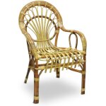 Fauteuil chaise basse malacca en bois de bambou et jonc tress� � la main