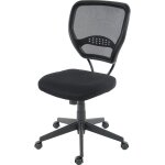 Hhg - jamais utilis] fauteuil / chaise de bureau seattle, charge 150kg, tissu, noir, sans accoudoirs ...