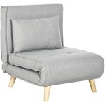 Homcom - fauteuil chauffeuse canapé - lit convertible 1 place - coussin inclus - style scandinave tissu ... Homcom - fauteuil chauffeuse canapé - lit convertible 1 place - coussin inclus - style scandinave tissu ...