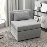 Fauteuil chauffeuse pliant 3 - en - 1 avec coussin et matelas d�pliant, convertible en lit pour invit�s, ...