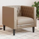 Fauteuil chesterfield cappuccino similicuir