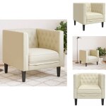 Fauteuil chesterfield crme similicuir - fauteuil chesterfield - fauteuils chesterfield - chaise de canap ...