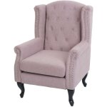 Hhg - fauteuil chesterfield, fauteuil relax fauteuil club fauteuil � oreilles, tissu / textile hydrofuge, ...