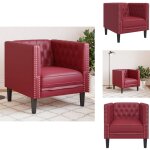 Fauteuil chesterfield rouge bordeaux similicuir - fauteuil chesterfield - fauteuils chesterfield - chaise ...
