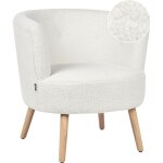 Fauteuil club moderne en boucl dossier bas meubles de salon blanc odenzen