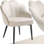 Tectake - fauteuil cocktail rembourré avec revêtement en velours crème / noir Tectake - fauteuil cocktail rembourré avec revêtement en velours crème / noir