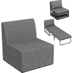 Fauteuil convertible 1 place 2 en 1 pliant avec coussin et housse anti - poussi�re, pour invit�s, salon, ...