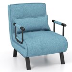 Fauteuil convertible 1 place, chauffeuse 4 - en - 1 dossier réglable 6 position, siège rembourré, cadre ... Fauteuil convertible 1 place, chauffeuse 4 - en - 1 dossier réglable 6 position, siège rembourré, cadre ...