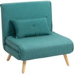 Fauteuil convertible 1 place - homcom - design clic - clac 4 en 1 - dossier r�glable - tissu aspect lin ...