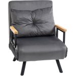 Fauteuil convertible 1 place - homcom - fauteuil - lit chauffeuse 3 en 1 - dossier r�glable, oreiller ...