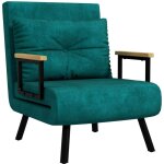 Fauteuil convertible 1 place - homcom - fauteuil - lit chauffeuse 3 en 1 - dossier r�glable, oreiller ...