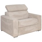 Fauteuil convertible express en velours ctel beige - couchage 70 cm - matelas 14 cm vizir