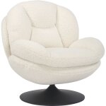 M&s - fauteuil cosy pivotant 81x84x 84cm en tissu bouclette blanc - oryo