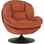 M&s - fauteuil cosy pivotant 81x84x 84cm en velours ctel terracotta - oryo