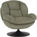 M&s - fauteuil cosy pivotant 81x84x 84cm en velours ctel vert olive - oryo